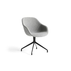HAY AAC121 About a Chair Spisebordsstol Polstret SH: 47,5 cm - Black Powder Coated Aluminium/Flamiber Grey C8