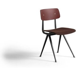 HAY Result chair SH: 46 cm - Black base/Dark brick oak/Remix 373