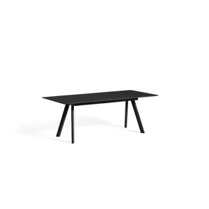 HAY CPH 30 Extendable Table 200/400x90x74 cm - Black Lacquered Solid Oak/Black Linoleum