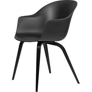 GUBI Bat Dining Chair Wood Base 45 cm - Black Stained Beech/Black