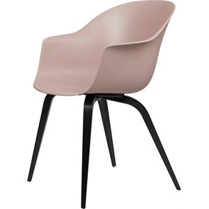 GUBI Bat Dining Chair Wood Base 45 cm - Black Stained Beech/Sweet pink