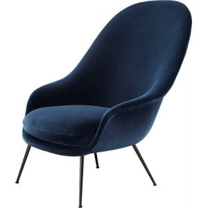 GUBI Bat Lounge Chair High Back 39 cm - Black Matt Base Velvet