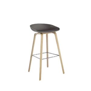 HAY AAS32 Barstol High SH: 74 cm - Soaped Oak Veneer / Grey / Footrest Stainless Steel