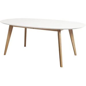 Andersen Furniture DK10 Ovalt Spisebord Med Udtræk 110x190x72 cm - Hvid Laminat/Sæbebehandlet Eg