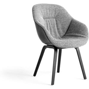 HAY AAC123 Soft Duo About a Chair Spisebordsstol Polstret SH: 47,5 cm - Black Lacquered Oak Veneer/Hallingdal 166/Sense Black