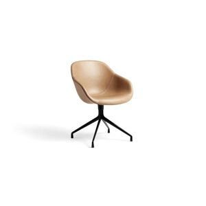 HAY AAC121 About a Chair Spisebordsstol Polstret SH: 47,5 cm - Black Powder Coated Aluminium/Sense Cognac