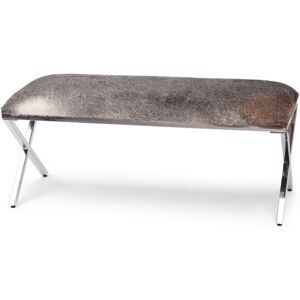 Natures Collection Bench of Cow Hide 110x45cm - Natural Grey