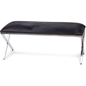 Natures Collection Bench of Cow Hide 110x45cm - Solid Black