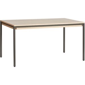 Woud Piezas Dining Table 85x140 cm - White Oak / Grey Metal Legs