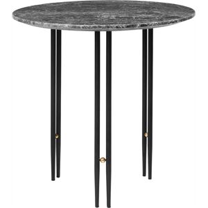 GUBI IOI sofabord Ø: 50cm - Black Semi Matt/Grey Emperador Marble