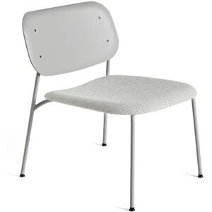 HAY Soft Edge 100 Lounge Seat Upholstery SH: 40 cm - Soft Grey Powder Coated Steel Soft Grey Stained/Hallingdal 116