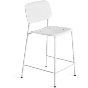 HAY Soft Edge P10 Bar Stool Low SH: 65 cm - White Powder Coated Steel/White