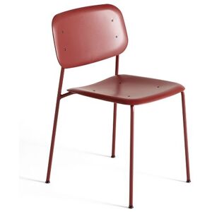 HAY Soft Edge P10 Spisebordsstol SH: 47,5 cm - Fall Red Powder Coated Steel / Fall Red