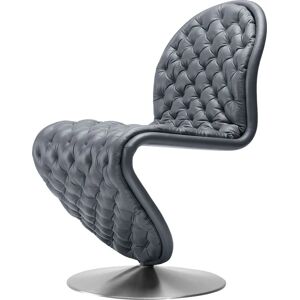 Verpan System 1-2-3 Dining Chair Deluxe SH: 47 cm - Savanne 307 Leather/Aluminium