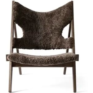 Audo Copenhagen Knitting Lounge Chair Sheepskin curly SH: 30 cm - Dark Stained Oak/ Drake 20