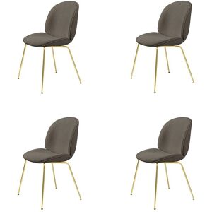 GUBI Beetle Dining Chair Fully Upholstered Light Bouclé SH: 45 - Brass/004 SÆT AF 4 KAMPAGNETILBUD