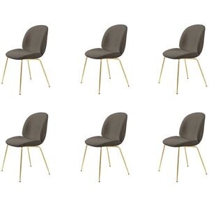 GUBI Beetle Dining Chair Fully Upholstered Light Bouclé SH: 45 - Brass/004 SÆT AF 6 KAMPAGNETILBUD