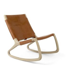 Mater Rocker Chair H: 78 cm - Whisky Læder/Matlakeret Eg
