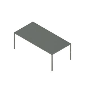 HAY New Order Table 100x200cm - Army Powder Coated/Green Linoleum