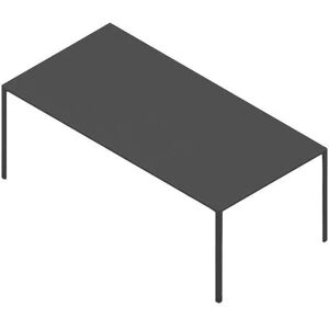 HAY New Order Table 100x200cm - Charcoal Powder Coated/Dark Grey Linoleum