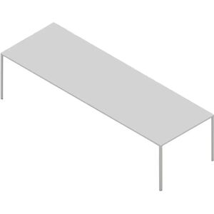 HAY New Order Table 100x300cm - Light Grey Powder Coated/Cloud Grey Linoleum