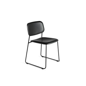HAY Soft Edge P10 Sled Chair Upholstery m. Standard Gliders SH: 47,5 cm - Black/Sense Black