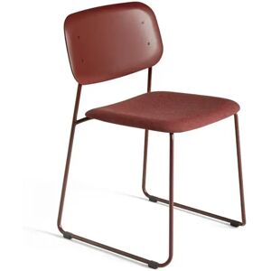 HAY Soft Edge P10 Sled Chair Upholstery m. Standard Gliders SH: 47,5 cm - Fall Red/Remix 662