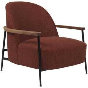 GUBI Sejour Lounge Chair Fully Upholstered W Armrest SH: 35 cm - Walnut / Harp 007