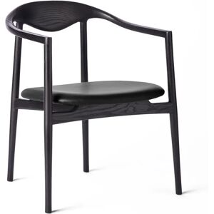 Brdr. Krüger Jari Dining Chair SH: 46 cm - Black Painted Ash / Black Leather