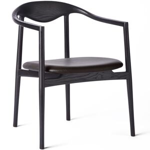 Brdr. Krüger Jari Dining Chair SH: 46 cm - Black Painted Ash / Cinnamon Leather