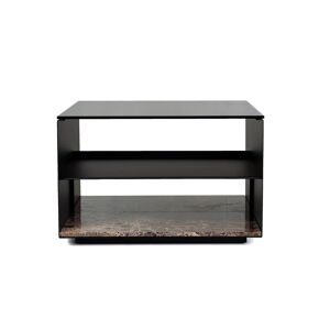 Wendelbo Expose Coffee Table Medium 70x70 cm - Dark Emerador Marble w. Smoked Glass/Black Powder Coated Steel
