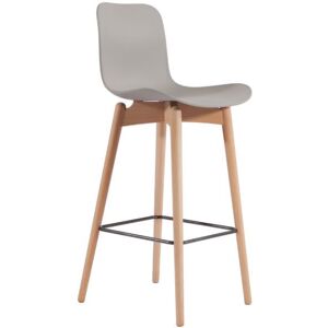 NORR11 Langue Bar Chair High SH: 75 cm - Natural Beech/Flint Grey