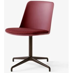 &Tradition HW12 Rely Chair SH: 48 cm - Canvas 576/Red Brown/Bronzed Base