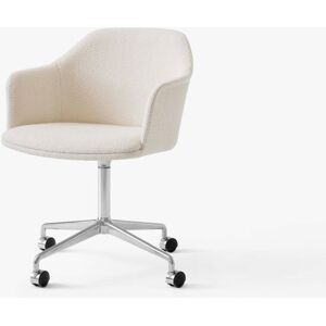 &Tradition HW51 Rely Chair w. Wheels SH: 45,5 cm - Karakorum 001 / Polished Aluminium