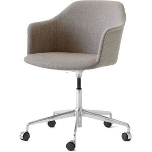 &Tradition HW55 Rely Chair w. Wheels SH: 45,5 cm - Re-Wool 218 / Polished Aluminium