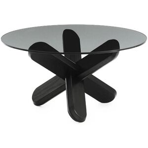 Normann Copenhagen Ding Table Glass Ø: 75 cm - Smoked Glass / Black