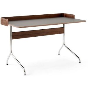 &Tradition Pavilion Desk AV17 w. Back 130x65 cm - Linoleum Iron 4178 / Lacquered Walnut