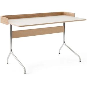 &Tradition Pavilion Desk AV17 w. Back 130x65 cm - Linoleum Mushroom 4176 / Lacquered Oak