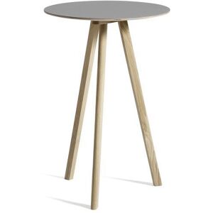 HAY CPH 20 Round Table Ø: 70 cm - Lacquered Solid Oak/Grey Linoleum