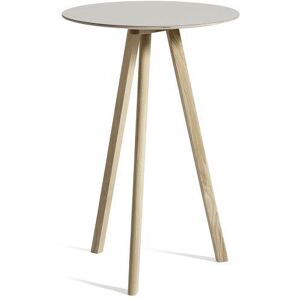 HAY CPH 20 Round Table Ø: 70 cm - Lacquered Solid Oak/Off White Linoleum