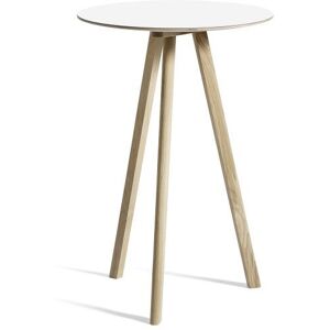 HAY CPH 20 Round Table Ø: 70 cm - Lacquered Solid Oak/White Laminate