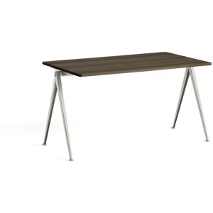 HAY Pyramide Table 01 140x75 cm - Beige Powder Coated Steel/Smoked Oak