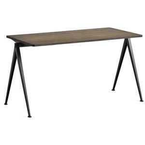 HAY Pyramide Table 01 140x65 cm - Black Powder Coated Steel/Smoked Oak