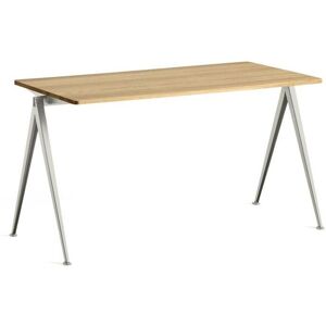 HAY Pyramide Table 01 140x65 cm - Beige Powder Coated Steel/Clear Lacquered Oak