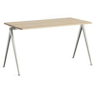 HAY Pyramide Table 01 140x65 cm - Beige Powder Coated Steel/Matt Lacquered Oak