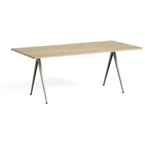 HAY Pyramide Table 02 190x85 cm - Beige Powder Coated Steel/Matt lacquered Oak