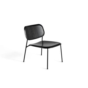 HAY Soft Edge 100 Lounge Chair SH: 40 cm - Black/Black Powder Coated Steel