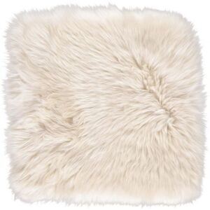 Natures Collection Seat Cover New Zealand Sheepskin Long Wool Square 37x37 cm - Linen