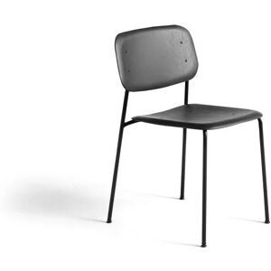 HAY Soft Edge 40 Chair w. Standard Gliders SH: 47,5 cm - Soft Black/Black Powder Coated Steel