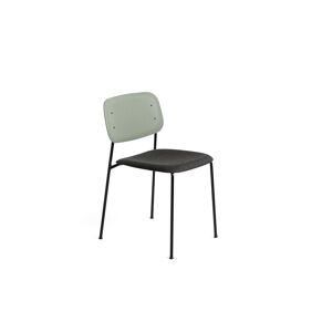 HAY Soft Edge 40 Chair w. Seat Upholstery SH: 47,5 cm - Remix 973/Dusty Green Stained/Black Powder Coated Steel